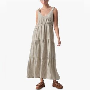 Sanctuary Move Your Body Striped Maxi in Eco Olive Stripe size M